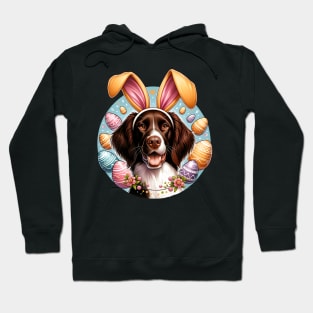 Small Munsterlander Pointer Celebrates Easter with Bunny Ears Hoodie